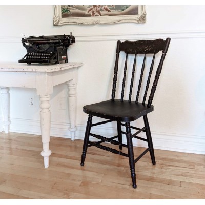 Chaise antique Pressback noir